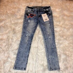 NWT Girls Size 14 Distressed Tie Dye Jeans